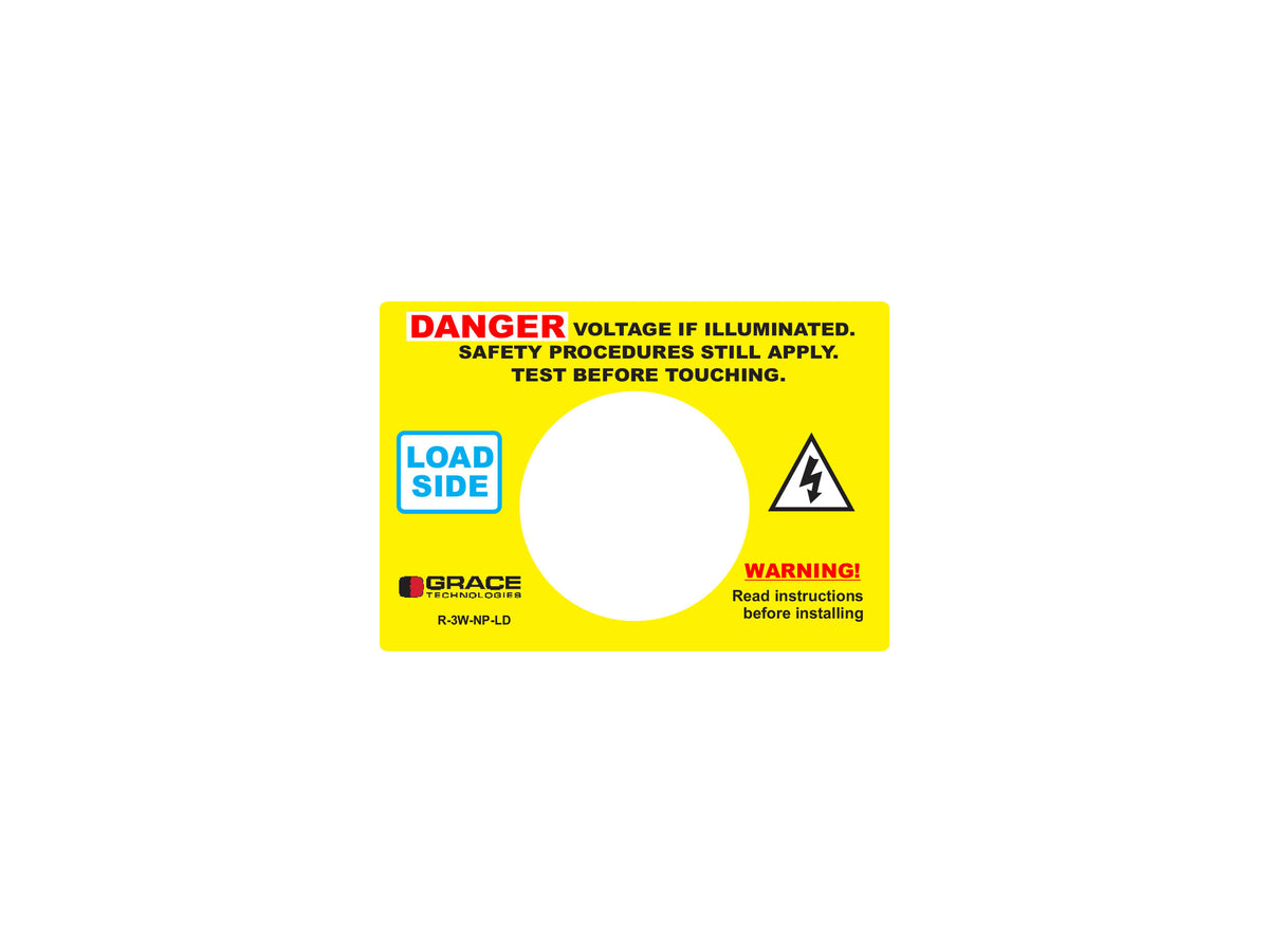 R3WNPLD Load Side Voltage Indicator Warning Label Grace